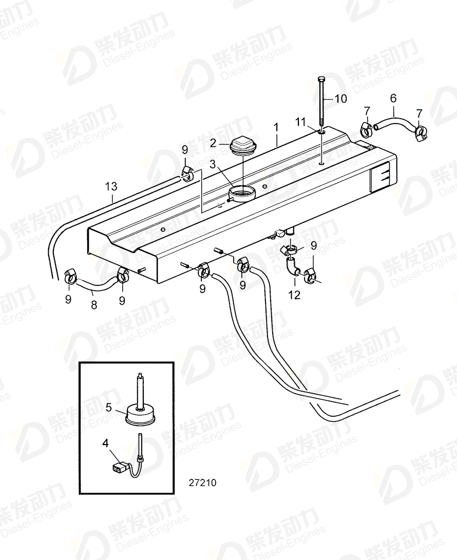 VOLVO Expansion tank 22075207 Drawing